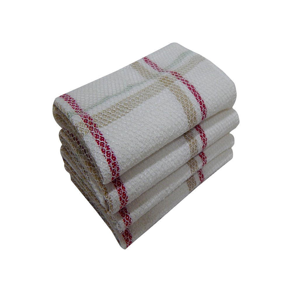 4-Piece Kitchen Scrubber Dishcloth Set, Tan Stripe