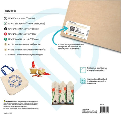 Glowforge Spark Laser Engraver Machine with the Craft Laser Filter and Proofgrade Essentials Bundle