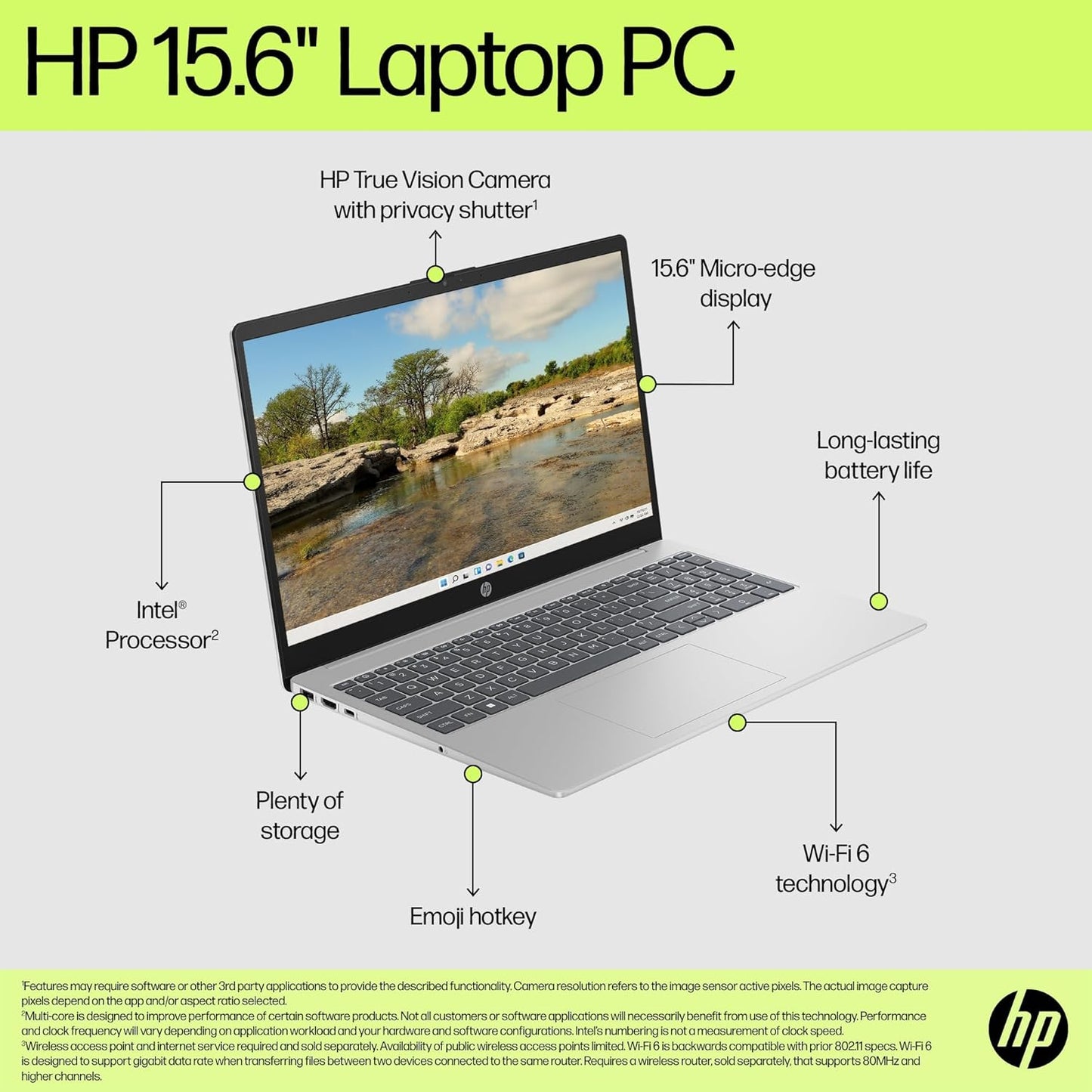 HP 15.6" FHD Laptop 2026 Edition with Copilot AI, 16GB RAM, 256GB SSD, Intel Processor, Long Battery Life, Lightweight 3.64 Lbs, Microsoft 365, Windows 11 for Students & Office