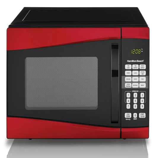 0.9 Cu. Ft. 900W Red Microwave Oven