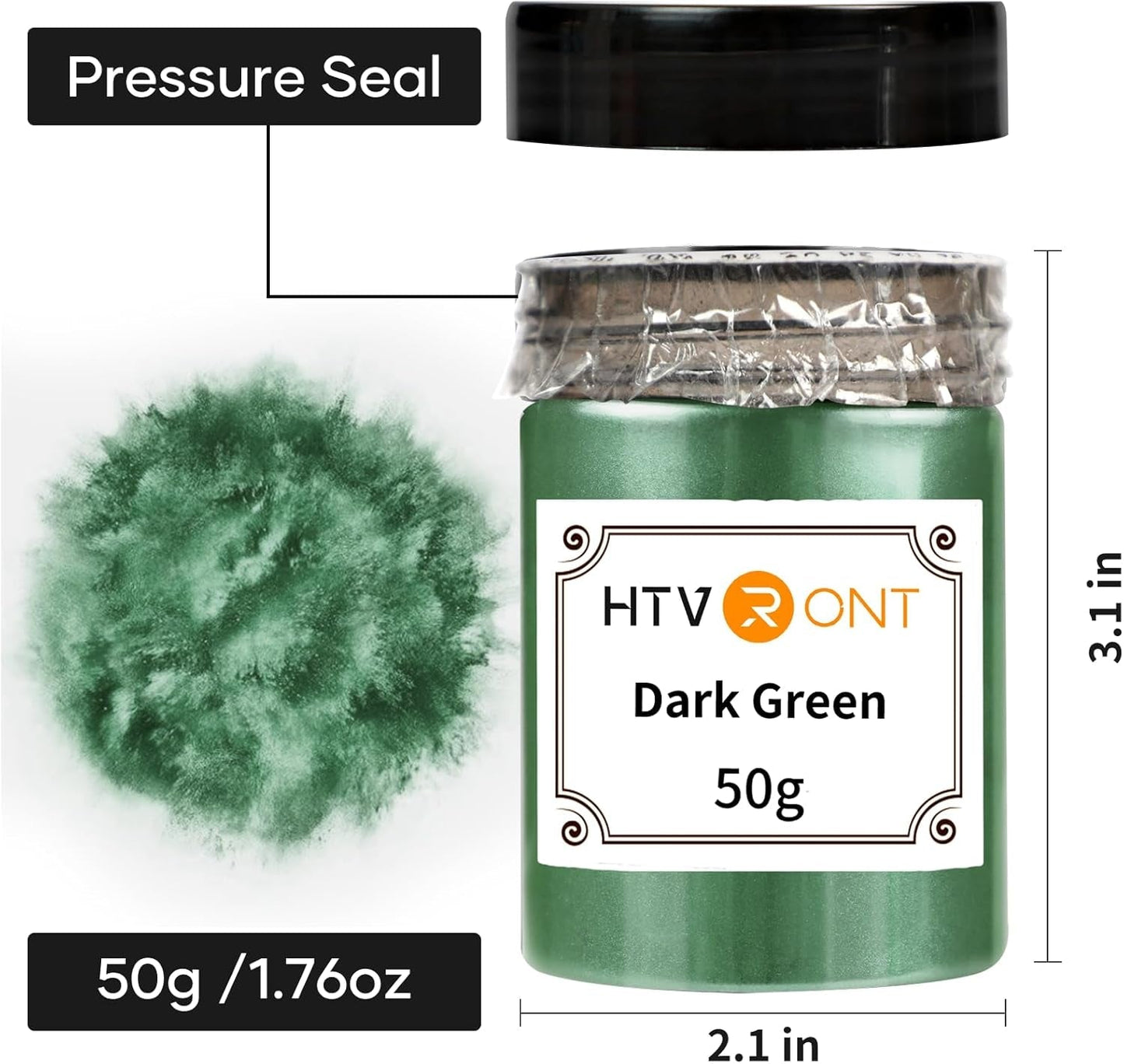 Mica Powder for Epoxy Resin - 1.76 Oz/50G Dark Green Mica Powder, Natural Mica Pigment Powder for Soap Making, Resin, Candle Making, Bath Bomb
