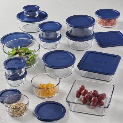 Glass Food Storage Containers with Lids, 30 Piece Set