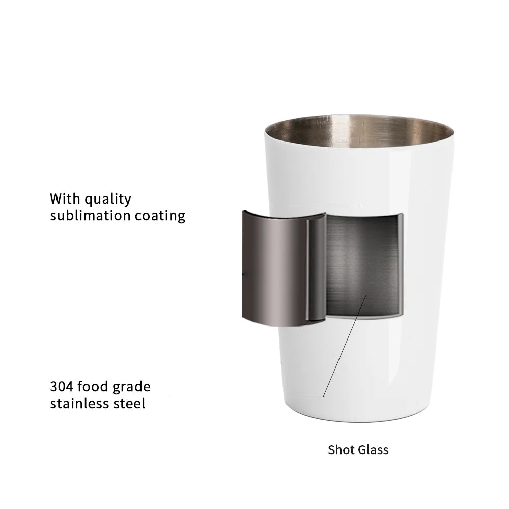 2 OZ Sublimation Shot Glasses Tumblers Blanks Bulk White 12 Pack