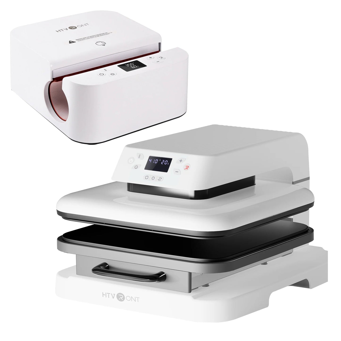HTVRONT White Automatic Heat Press Tumbler Machine & 15"X15" Automatic Heat Press Machine for HTV Vinyl Bundle