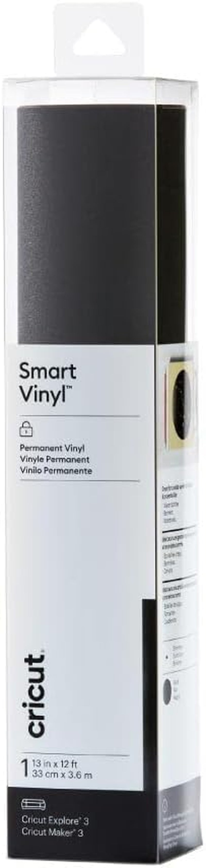 Cricut Smart Permanent Vinyl (13In X 12Ft, Shimmer Black) for Explore and Maker 3 - Matless Cutting for Long Cuts up to 12Ft