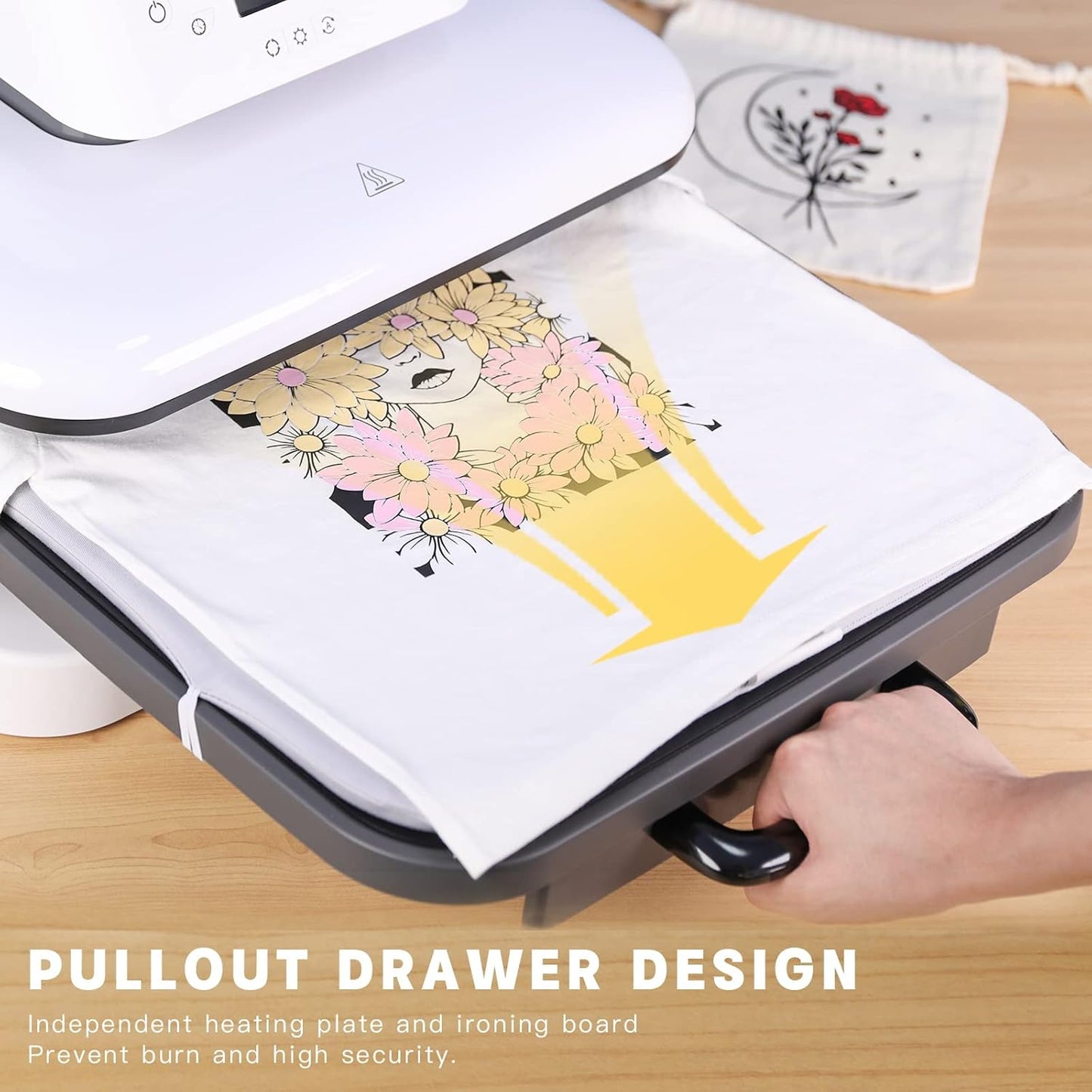 Auto Heat Press Machine for T Shirts White &  3D Puff Vinyl Heat Transfer for Cricut & Cameo