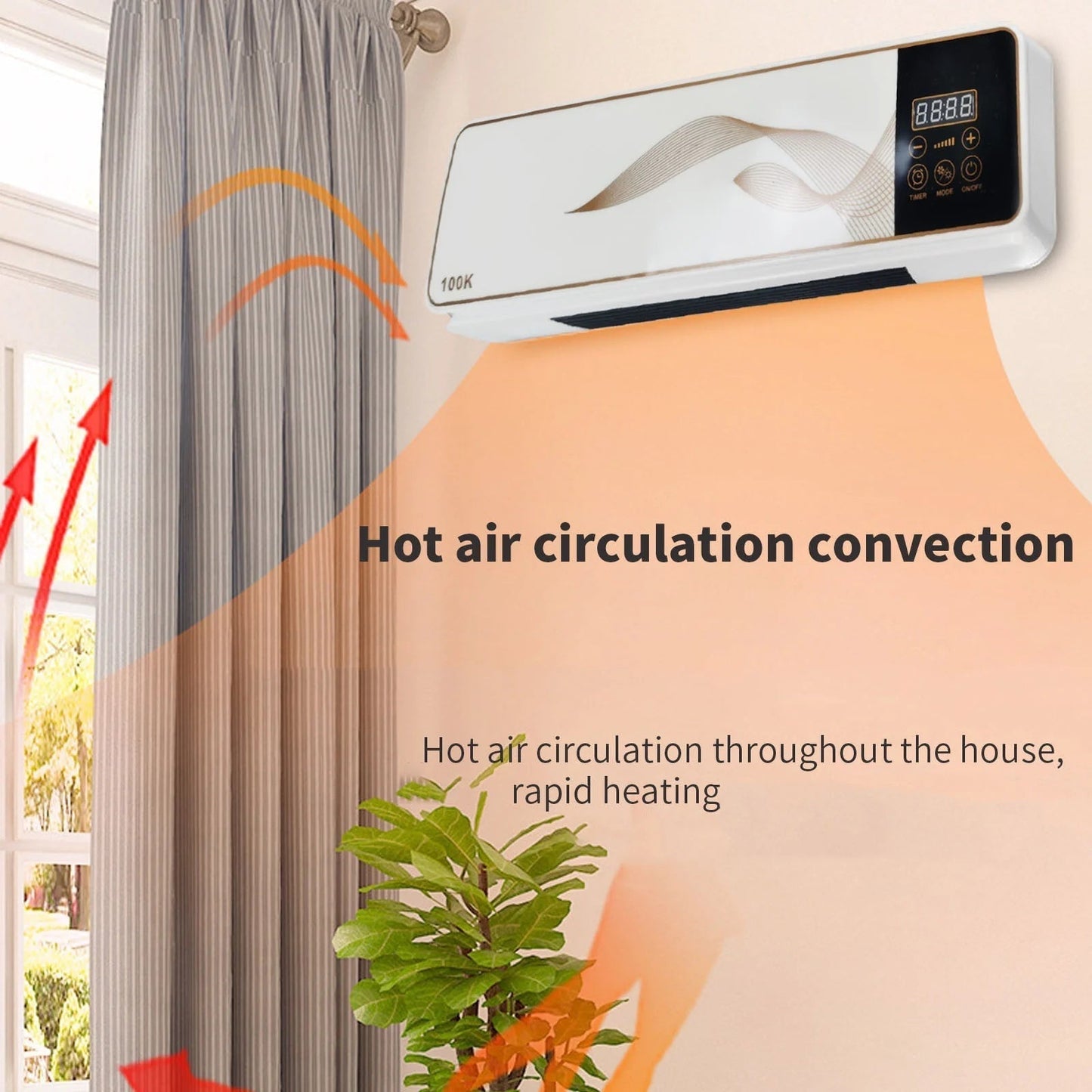 12000 BTU Mini Split Air Conditioner & Heater, 115V Energy Saving Wall Mounted Ductless AC Unit Cools up to 800 Sq. Ft, Space Heating, Quiet, White