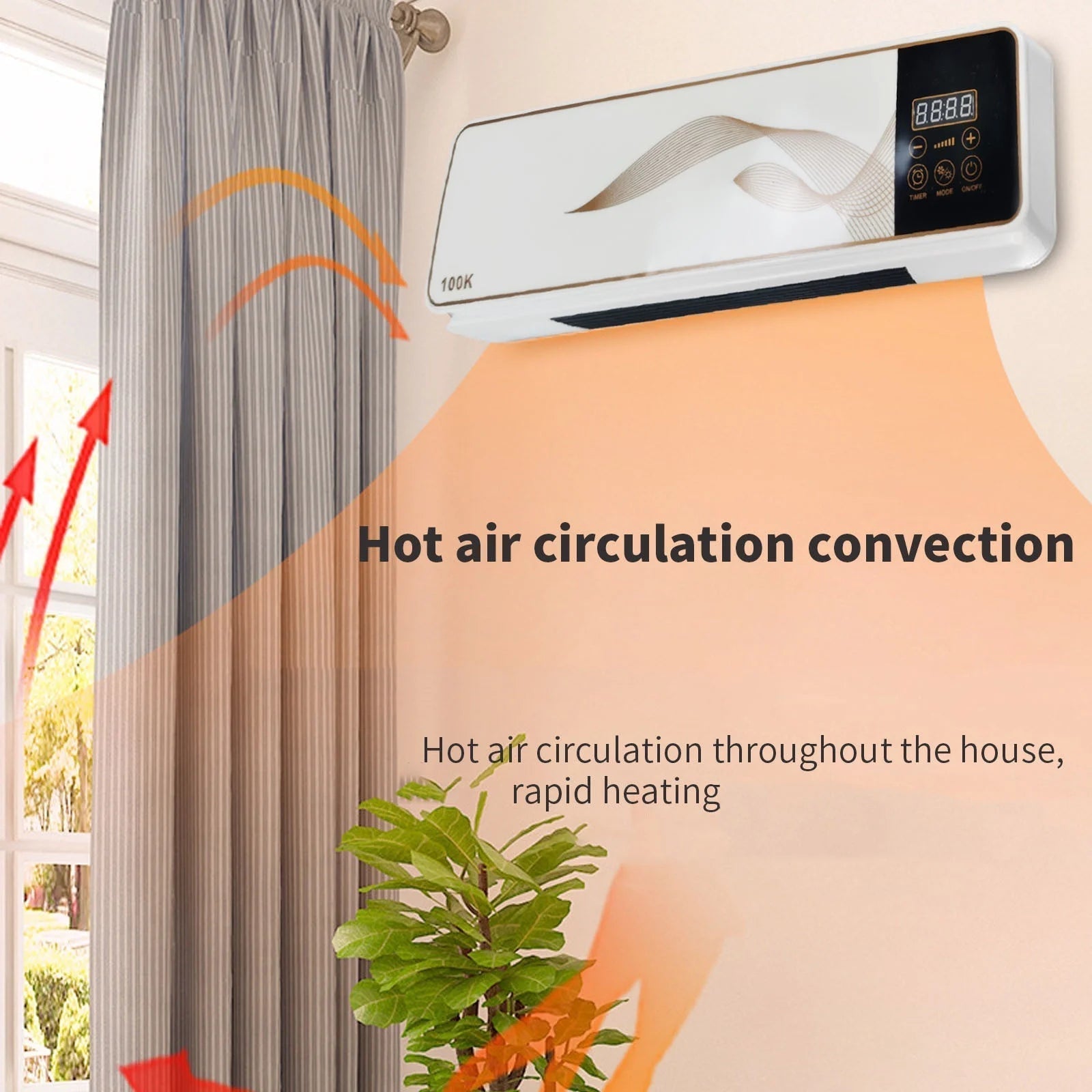 12000 BTU Mini Split Air Conditioner & Heater, 115V Energy Saving Wall Mounted Ductless AC Unit Cools up to 800 Sq. Ft, Space Heating, Quiet, White