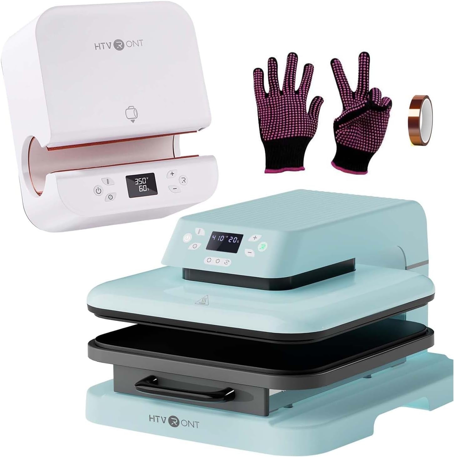 Auto Tumber Heat Press + Auto Heat Press Machine + Heat Resistant Gloves + Heat Tape