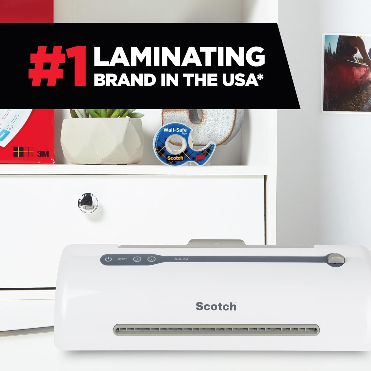 Scotch Rapid Thermal Laminator, Ready in 1 Minute, Never Jam Technology Automatically Prevents Misfed Items, 9 Inch, Includes 2 Pouches (TL909X-EF), 1 Packs per Case