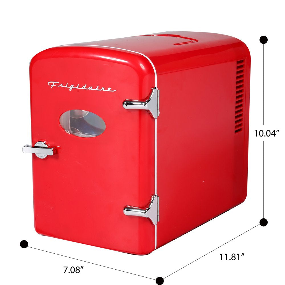 Portable Retro Extra Large 9-Can Capacity Mini Cooler, EFMIS175, Red