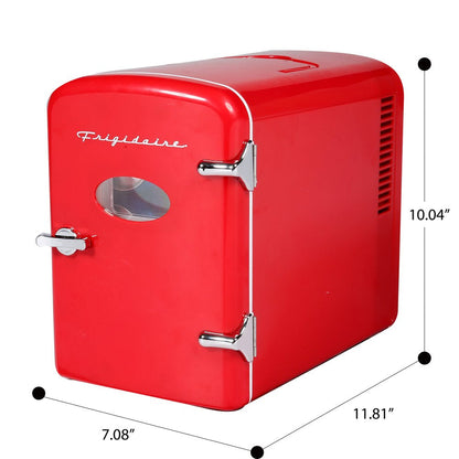 Portable Retro Extra Large 9-Can Capacity Mini Cooler, EFMIS175, Red