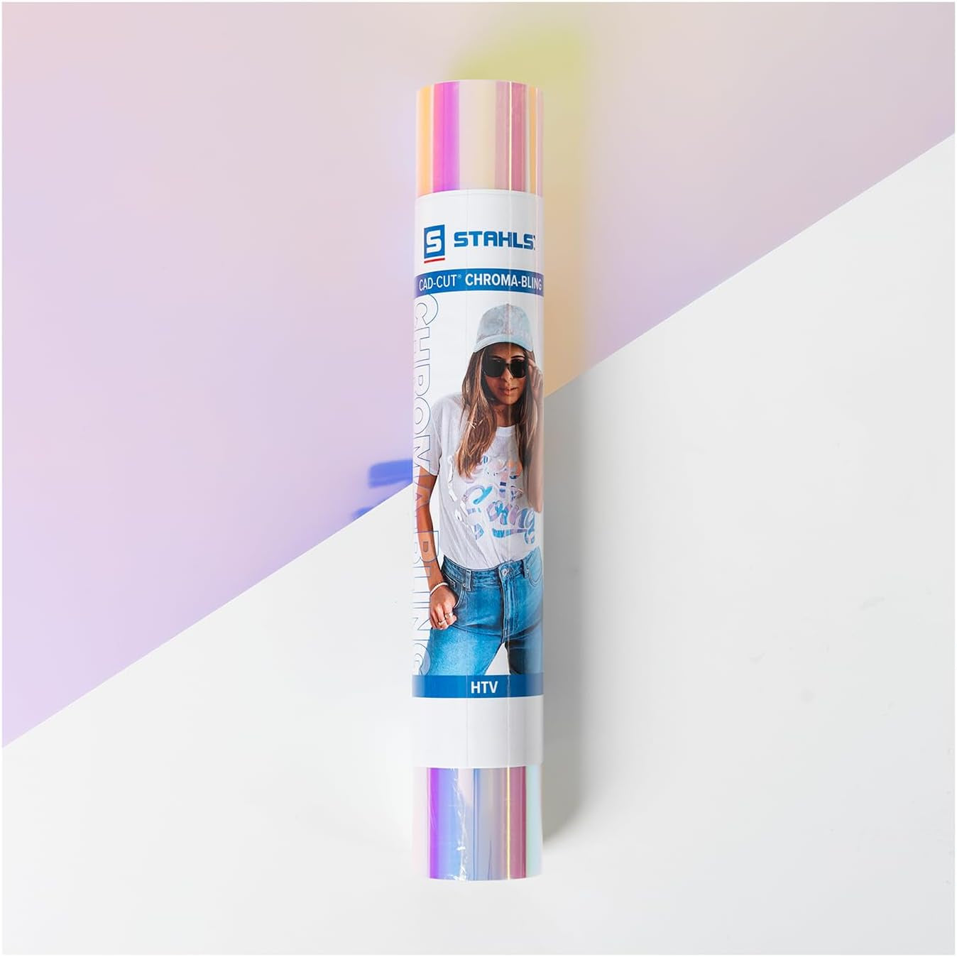 Stahls’ Color Shift HTV – Cad-Cut Chroma Bling Heat Transfer Vinyl – 12” X 3Ft – High-Gloss Finish – Lab Tested 25+ Washes – Works with Any Vinyl Cutter & Safe for Laser Cutters – Clear Shift
