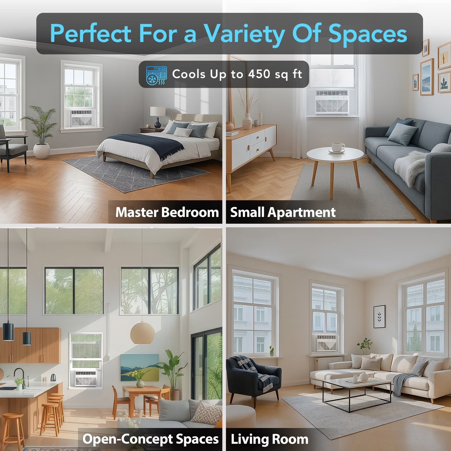 10,000 BTU Window Mounted Air Conditioner with Remote Control, Wi-Fi