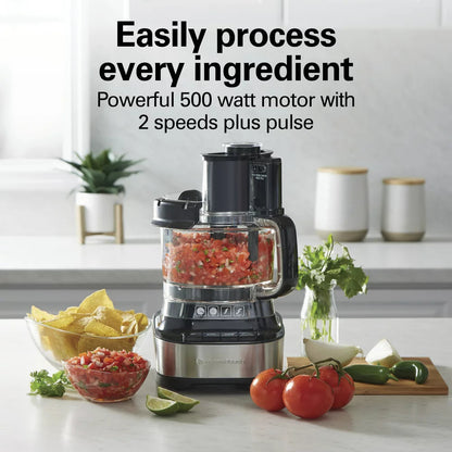 Stack & Snap Food Processor with Bowl Scraper, 10 Cup Capacity, Black, New, 70822F