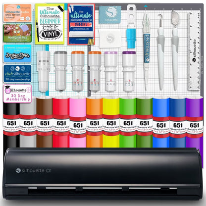 Silhouette Black Cameo 5Α Alpha W/ Deluxe Blade & Tool Pack, Mat Pack, Guides