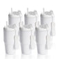 Wholesale Sublimation Tumblers 20 OZ White Blanks with Lid and Plastic Straw Portable String Stainless Steel Coffee Cups 6 Pack & 12 Pack & 24 Pack