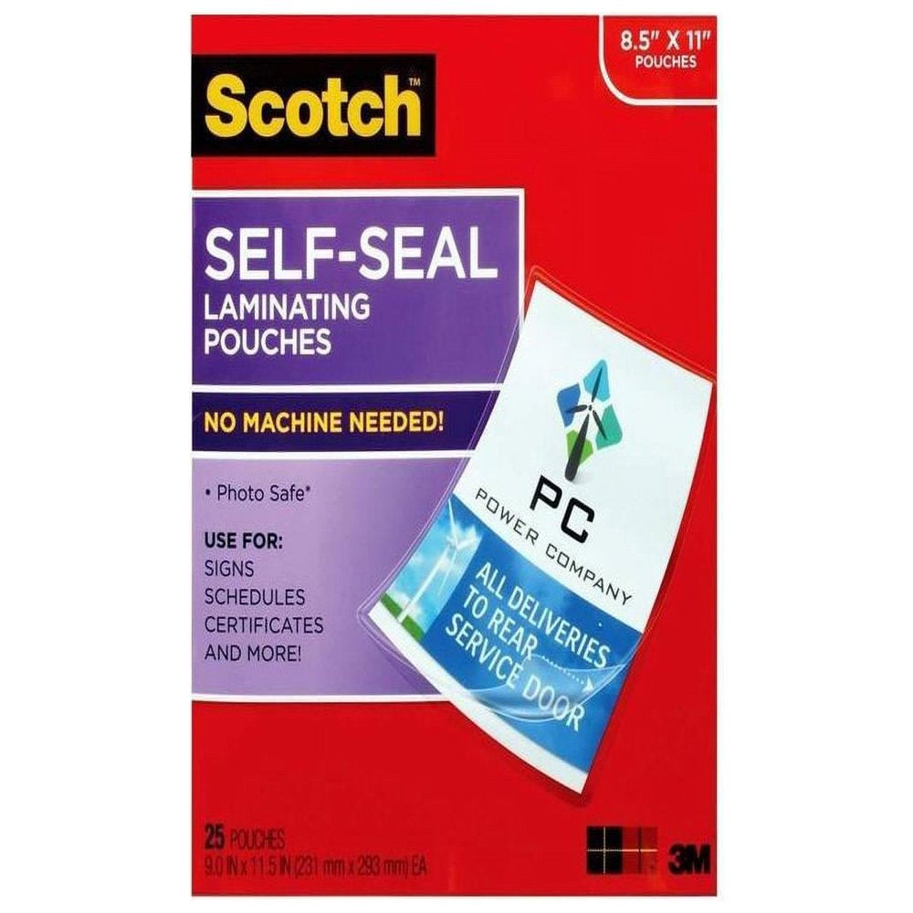 9 X 12 Inches Laminating Sheets Letter Size Single Sided, 50 Pouches (SF854-1B)