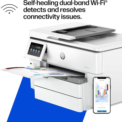 HP Officejet Pro 9730 Wide-Format Wireless All-In-One Color Inkjet Printer, Print, Scan, Copy, Fax, up to 11X17 ADF, Duplex Print/Scan, Best-For-Office, 3 Month Trial of Instant Ink Included(C2Wh0A)