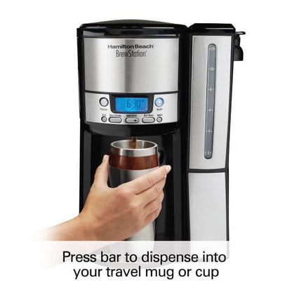 Brew Station 12 Cup Programmable Coffee Maker, Removable Reservoir, Stainless Steel, 47950