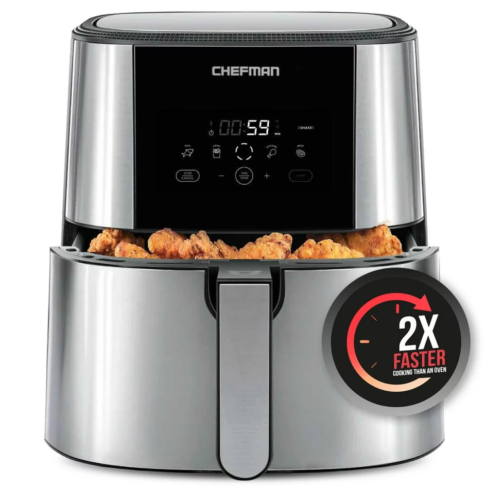 Turbofry Air Fryer W/ Digital Controls, 8 Qt Capacity, Black