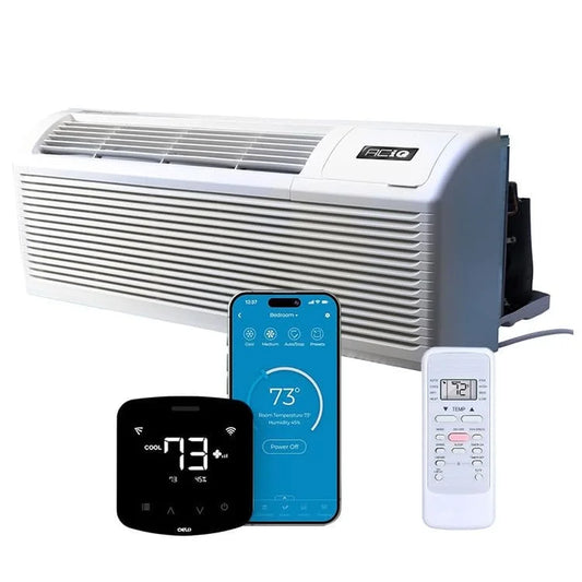13.1 EER1 7,000 BTU PTAC Heat Pump Air Conditioner Unit W/ Smart Wi-Fi Thermostat | 2.5 Kw Backup Electric Heat | Hotel Style Heat and Air, Pre-Installed Air Filters