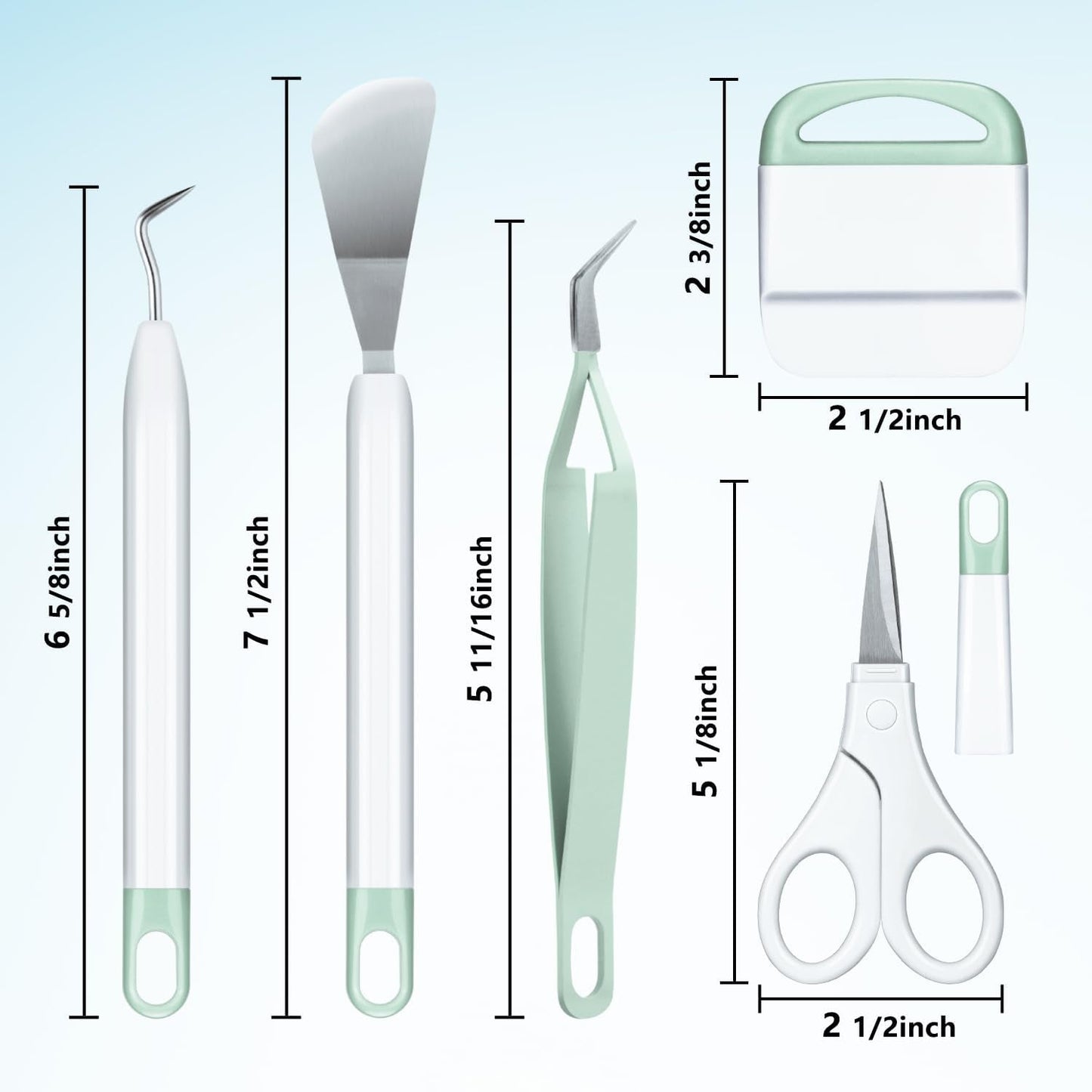 WORKLION Vinyl Weeding Tools Set- Craft Weeding Tools for Vinyl Precision Crafting Tools Kit Including Sticker Tweezers, Scissors, Spatula, Weeder, Scraper