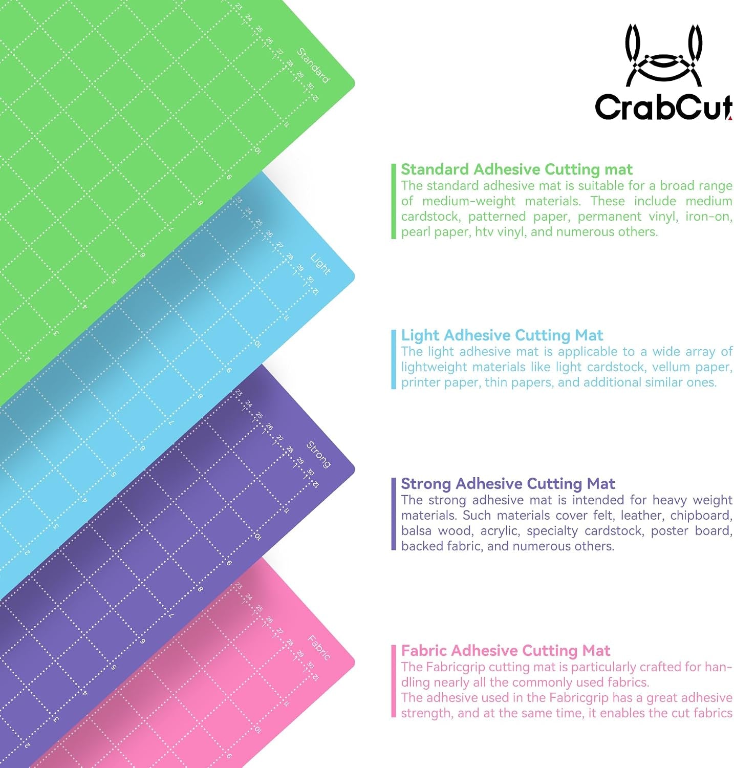Cutting Mats for Cricut Maker 4/Explore 4/Maker 3/Explore 3/Explore Air 2 12X24 Inch 3Pack Variety Durable Long Lasting Standard Stickness Replacement Cut Mat for Cricut/Siser Juliet Romeo