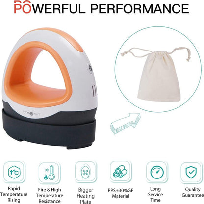 Orange Mini Heat Press Machine Portable Press Machine Iron Press for T-Shirt Clothes Hat Bags