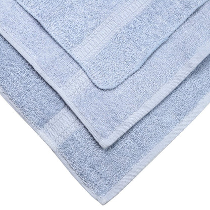 Basic Solid 18-Piece Bath Towel Set Collection, Blue Shell