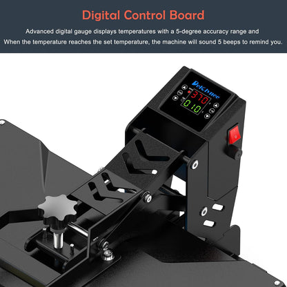 Delclynee 16" X 24" Slide Out (12.25") Heat Press Machine for T Shirts, Clamshell Pull Out Lower Platen, Industrial-Quality Digital Sublimation Printer for Heat Transfer Vinyl