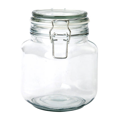 Mainstays Kitchen Storage 38-Ounce Clear Glass Lock Lid Jar