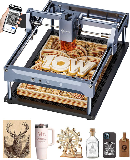 K15 Pro 10W Laser Engraver + 200×300Mm Honeycomb Laser Bed Bundle - 2-In-1 CNC Laser Cutter with Protective Tray, 10000Mw, Class 1