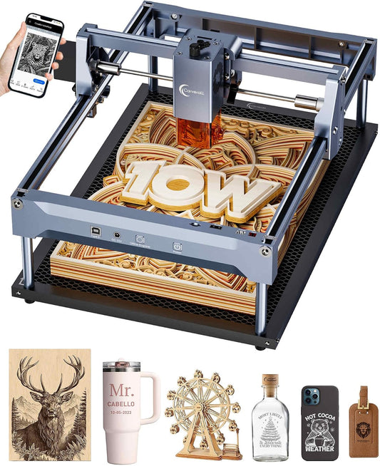 K15 Pro 10W Laser Engraver + 200×300Mm Honeycomb Laser Bed Bundle - 2-In-1 CNC Laser Cutter with Protective Tray, 10000Mw, Class 1