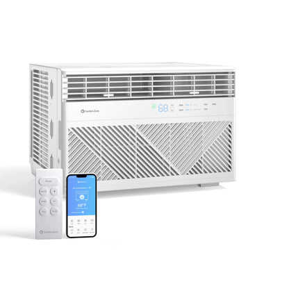 8,000 BTU Window Mounted Air Conditioner with Remote Control, Wi-Fi