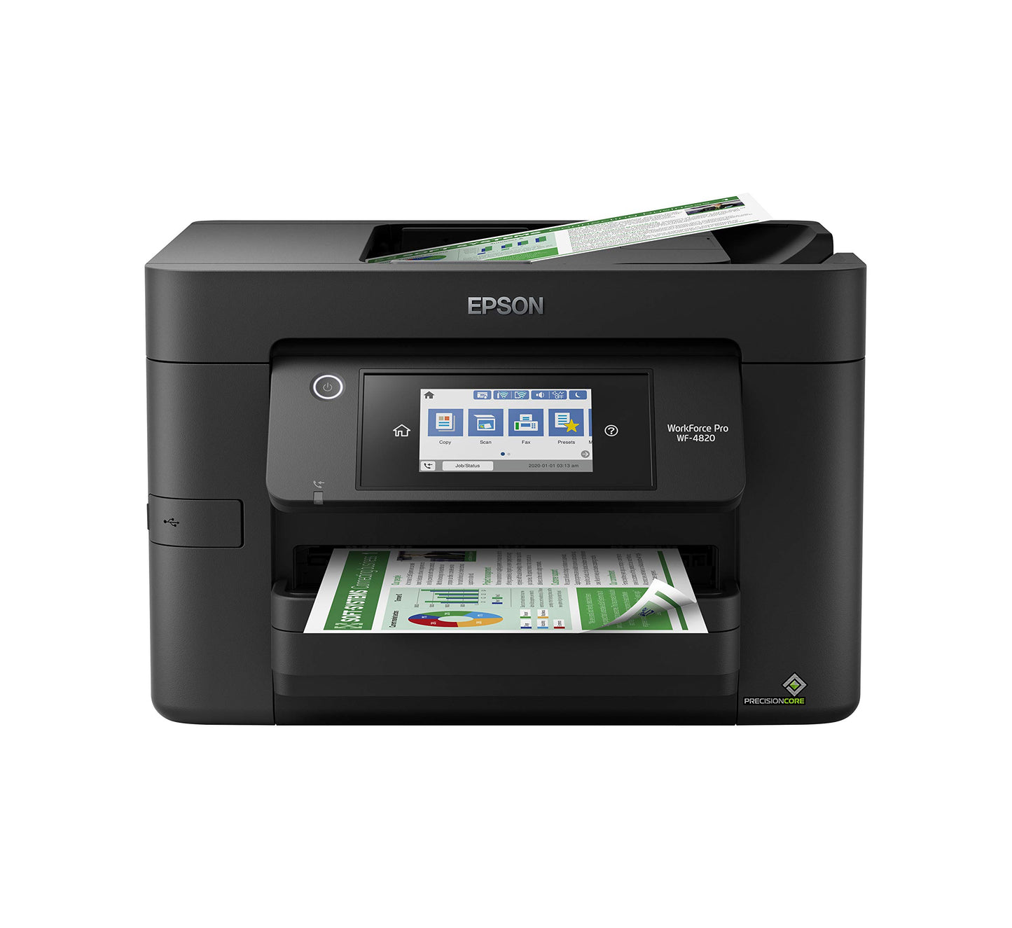 Epson Workforce Pro WF-4830 Wireless All-in-One Printer with Auto 2-Sided Print, Copy, Scan and Fax, 50-Page ADF, 500-sheet Paper Capacity, and 4.3" Color Touchscreen, Works with Alexa, Black, Large