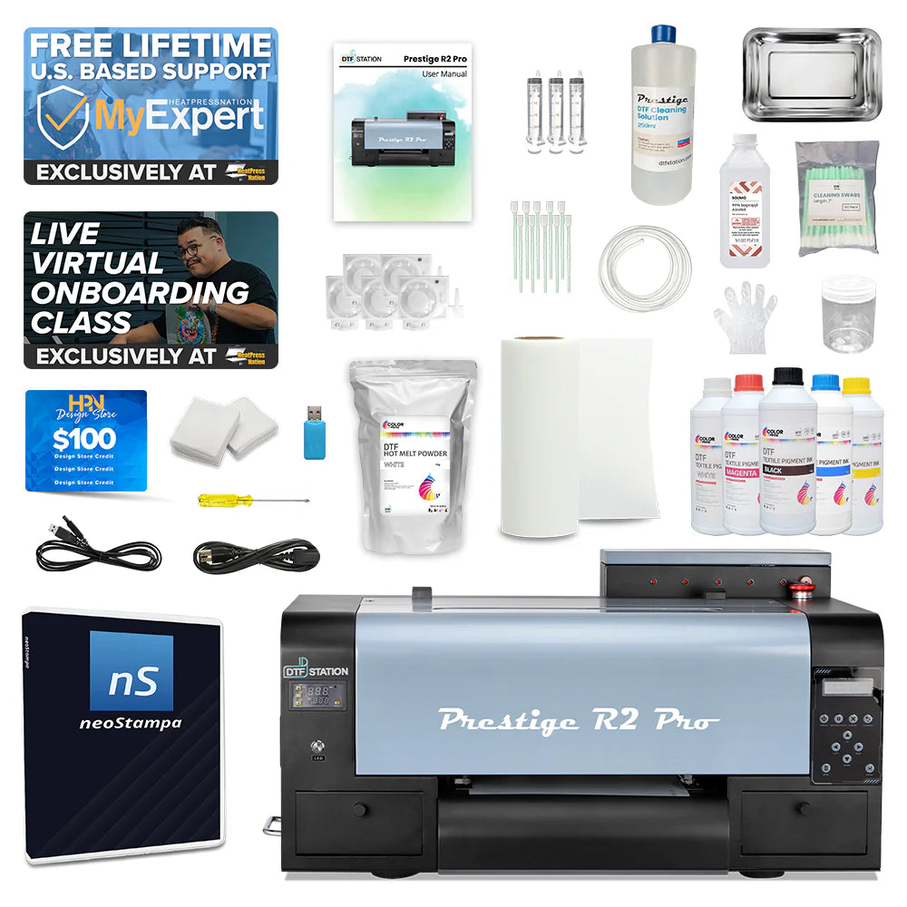 Prestige R2 Pro 13" DTF Printer with Ink, Film, and Supplies