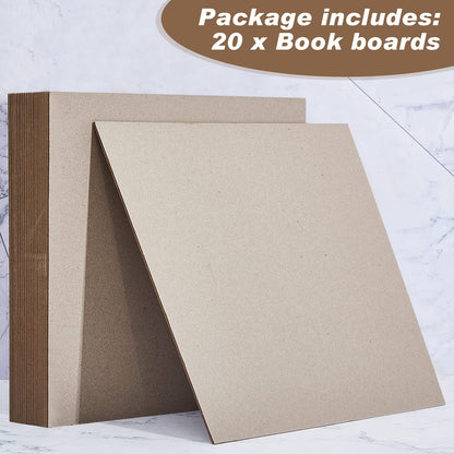 20 Pcs Book Board, Binders Board Chipboard Designer Bookboard Kraft Heavy Duty Chipboard Sheets Bookbinding Supplies for Book Binding Cover (Gray, 12.5 x 10 Inch 22PT)