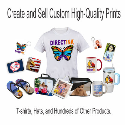 Epson Printer with Sublimation Ink 5-In-1 Heat Press plus DTF T-Shirt Maker Kit