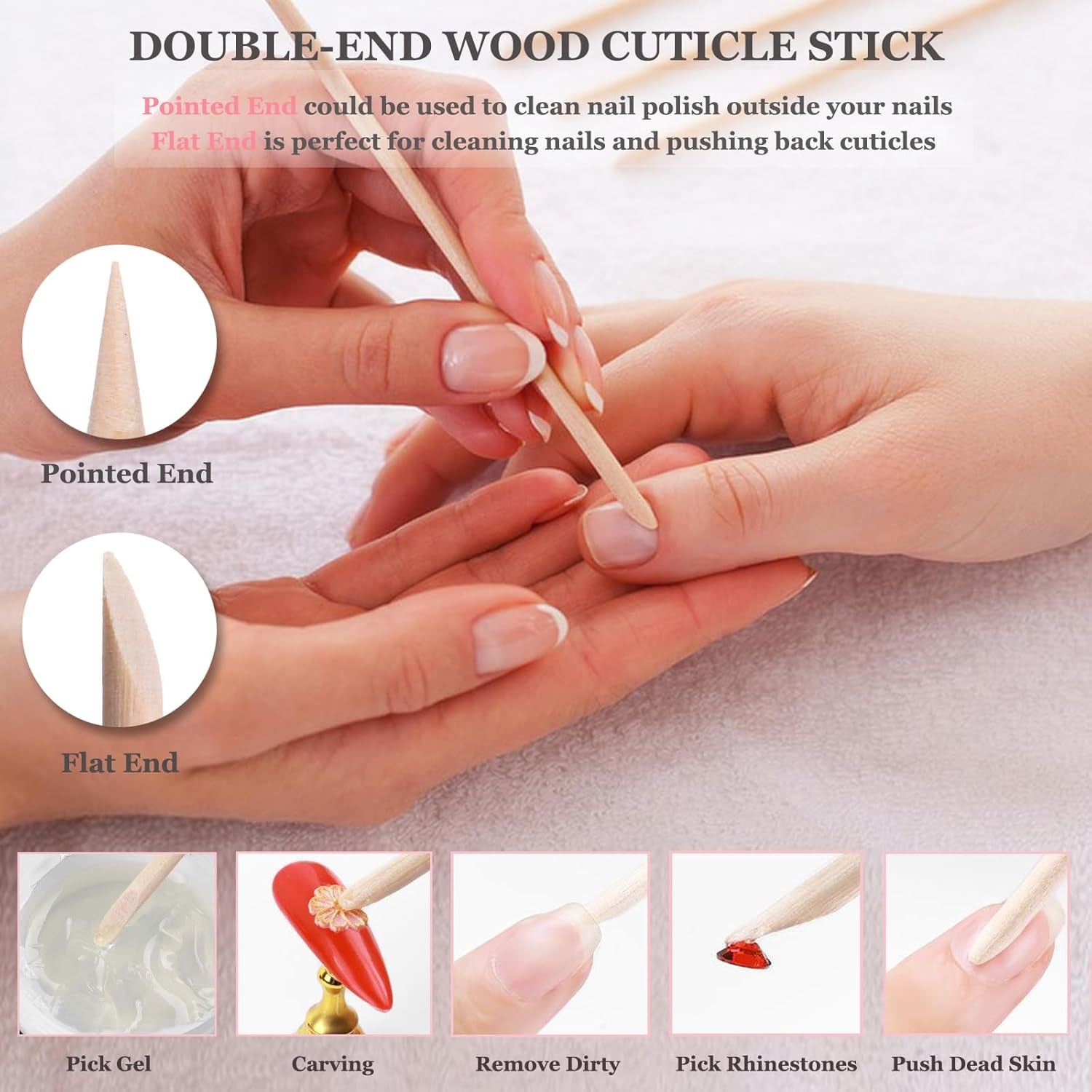 20PCS Press on Nail Tool Kit: Nail Prep Kit with Glue, Remover, Mini File, Buffer, Prep Pad, Adhesive Tabs, Wood Stick, Instruction Card