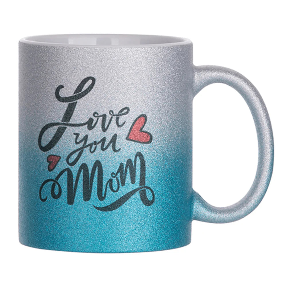 HPN Sublicraft 11 Oz. Glitter Gradient Sublimation Ceramic Mug - 12 per Case