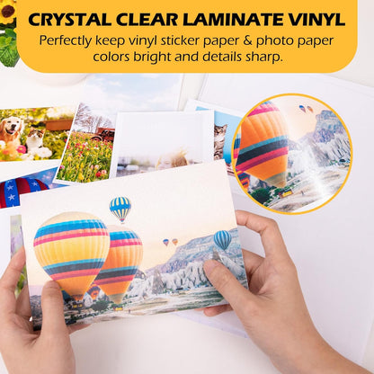 Matte Laminating Sheets Matte Laminate Sheets for Inkjet Printable Vinyl Sticker Paper Transfer Tape for Vinyl 8.26" X 11.69" A4 56Pcs Clear Contact Paper for Scrap-Booking, Photo Paper