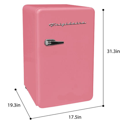 3.2 Cu Ft Single Door Retro Compact Fridge EFR372, Pink