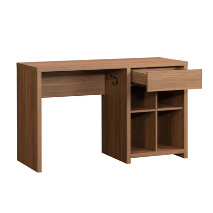 Westley Adjustable Shelf Desk with Gaming Headphone Hook and Cable Management, Warm Walnut Finish
