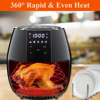 5.8 Quart Air Fryer, Electric Hot Oven Oilless Multifunctional Cooker with Digital LED Touchscreen, Auto Shut-Off, ETL Certified, Best Present Gift (Black)