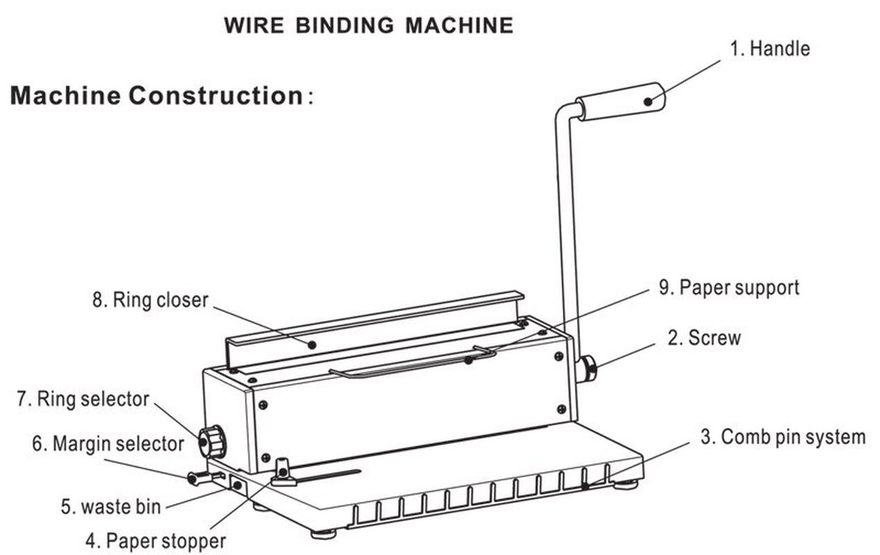 34Holes Punching Binding Machine All Steel Metal Spiral Coil Binder Puncher #026721