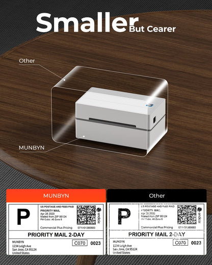 MUNBYN Bluetooth Thermal Label Printer, 4x6 Thermal Shipping Label Printer for Shipping Packages