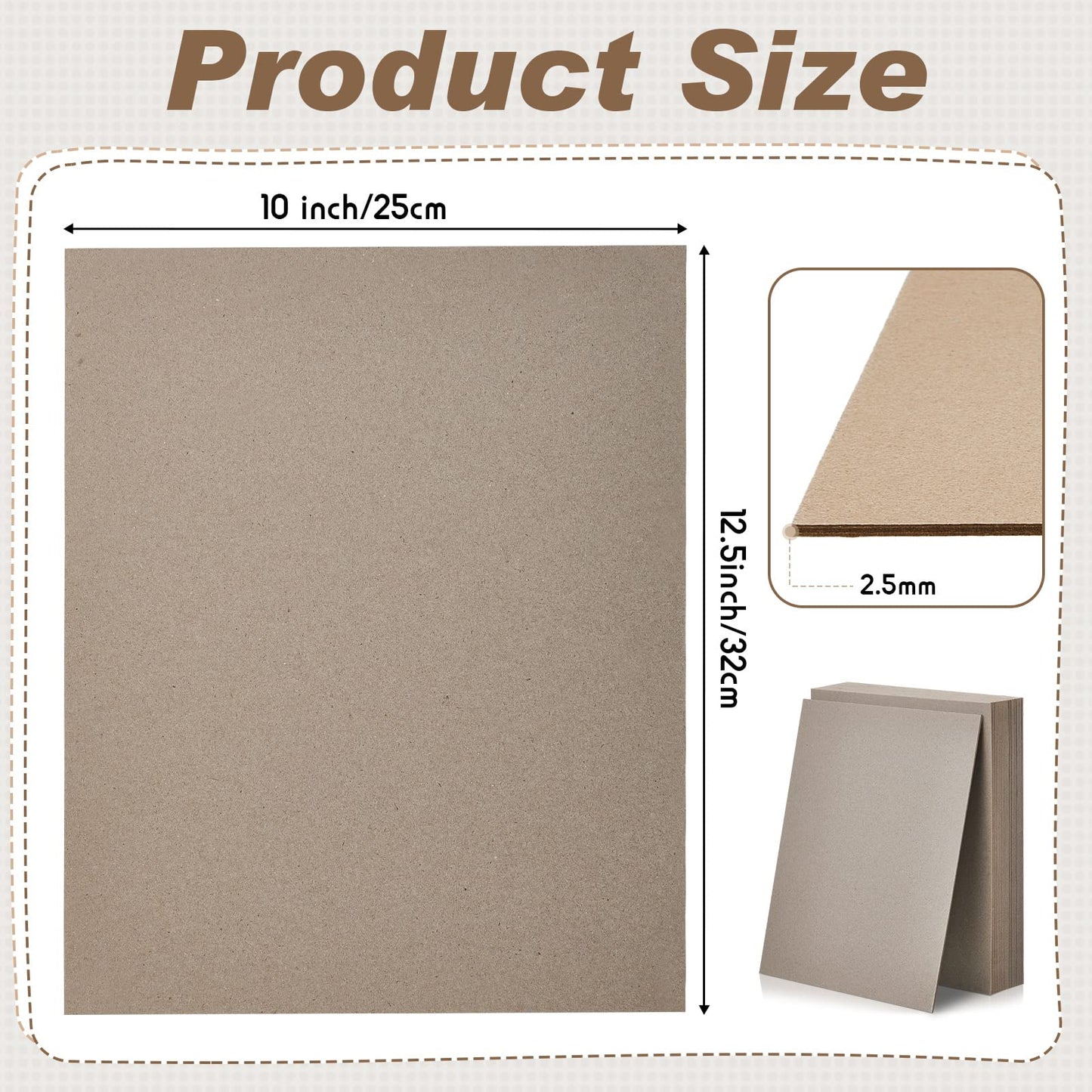 20 Pcs Book Board, Binders Board Chipboard Designer Bookboard Kraft Heavy Duty Chipboard Sheets Bookbinding Supplies for Book Binding Cover (Gray, 12.5 x 10 Inch 22PT)