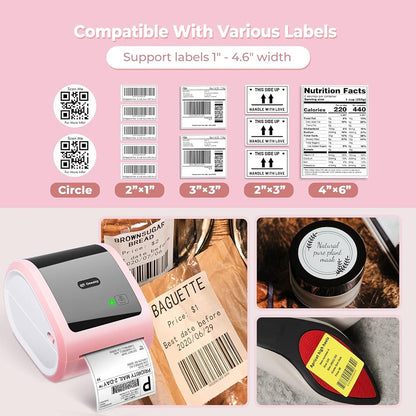 Bluetooth Thermal Label Printer 4X6 - Wireless Shipping Label Printer for Small Business & Packages - Thermal Label Printer Bluetooth, Shipping Label Printer Compatible with iPhone, USPS, Amazon