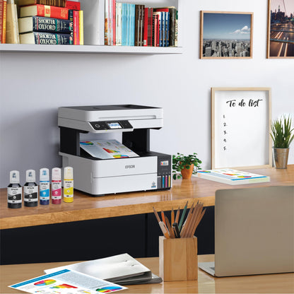 Epson EcoTank Pro ET-5150 Wireless Color All-in-One Supertank Printer with Scanner, Copier, Plus Auto Document Feeder, Large, White